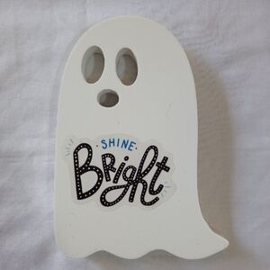 Handmade Ghost Decor with Inspirational Text Message Halloween Gothic Gift Home